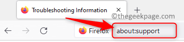 Firefox Apie palaikymą Min