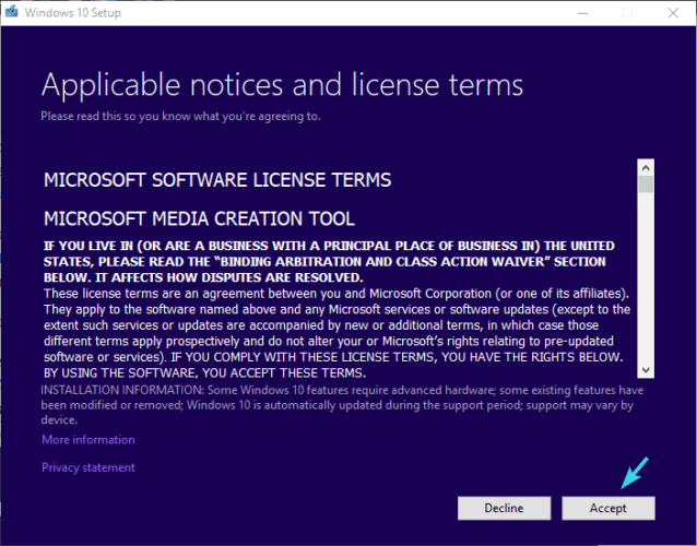 los términos de la licencia aceptan el error de instalación 0xc000021a