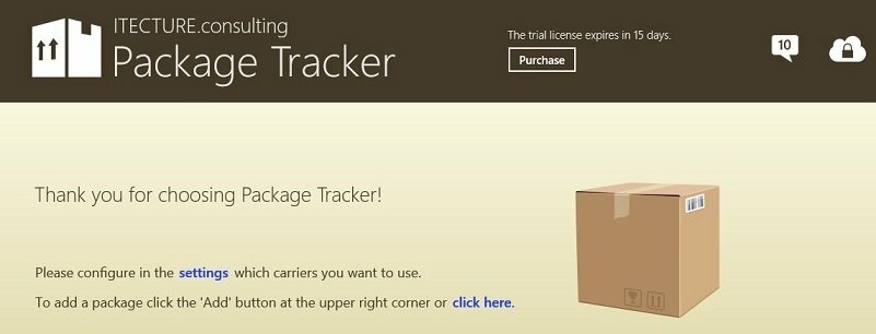 Windows 8, 10 App Package Tracker informeert over uw pakketbezorging