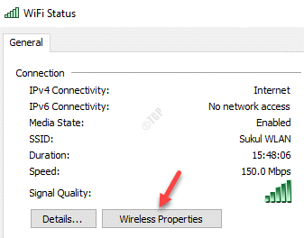 Statut Wifi Propriétés générales sans fil