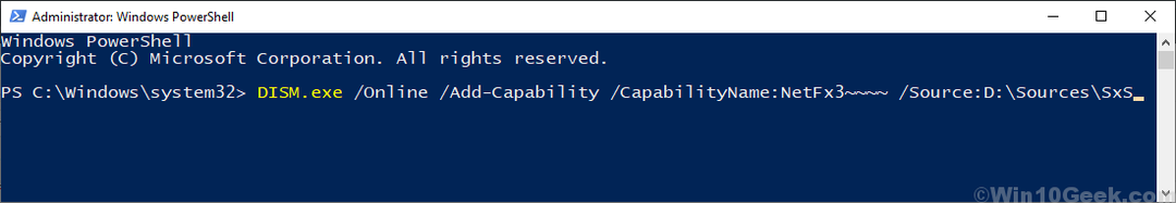 Correzione dell'installazione di .NET Framework 3.5 non riuscita Codice di errore 0x800F0954 su Windows 10
