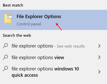 File Explorer პარამეტრები