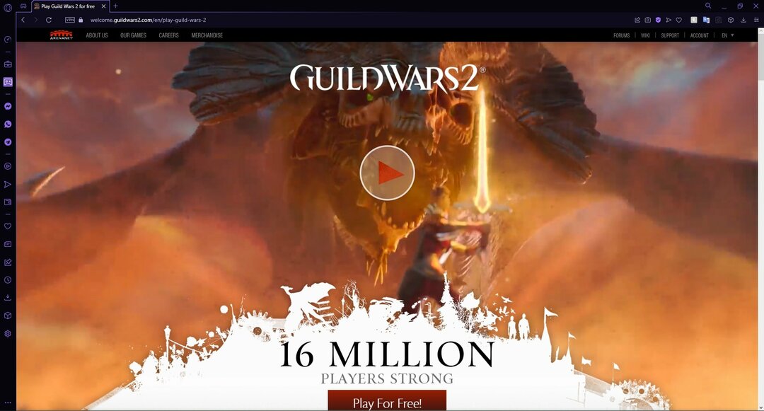 قم بزيارة الصفحة الرئيسية لـ Guild Wars 2.