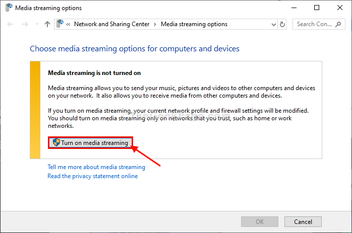 Trun On Media Streaming