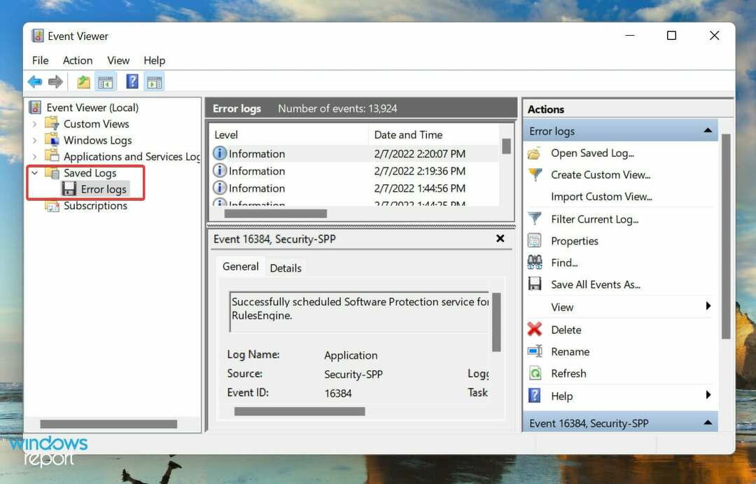 controlla i registri degli errori di Windows 11 cancellati
