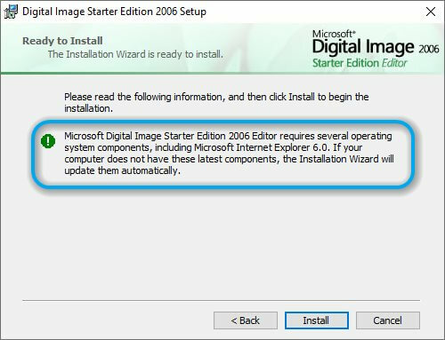 การตั้งค่า Microsoft Digital Image Image