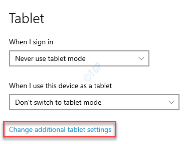 Configurações Tablet Alterar Configurações Adicionais do Tablet