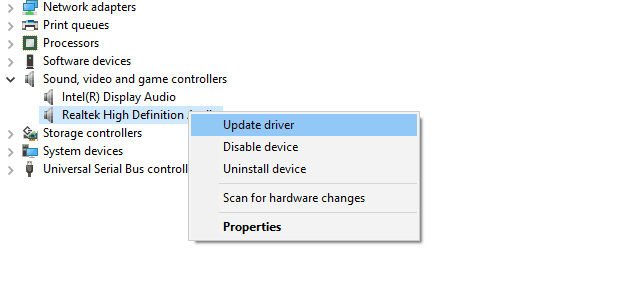 Windows 10 오디오 오류 0xc00d11d1 (0xc00d4e86)