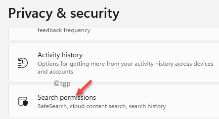Налаштування Конфіденційність та безпека Дозволи Windows Дозволи на пошук Мін