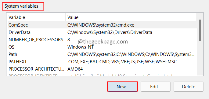 Erstellen Sie eine neue Systemvariable