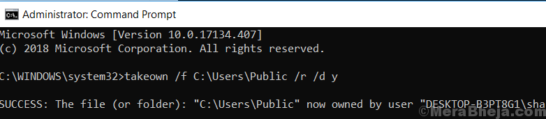 Obtenha a propriedade de um arquivo / pasta por meio do prompt de comando no Windows 10