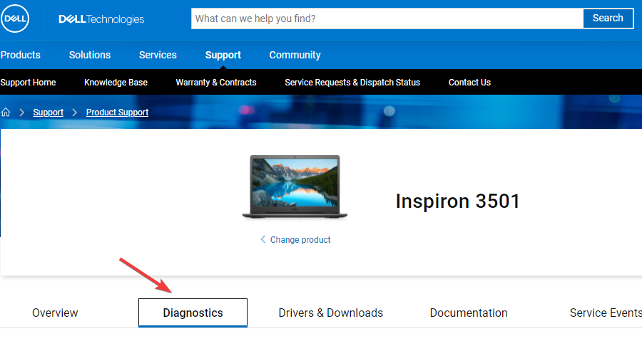 Dell SupportAssist Online-Hardwarediagnose