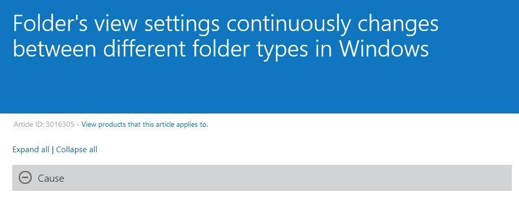Nastavenia zobrazenia priečinkov sa v systéme Windows neustále menia medzi rôznymi typmi priečinkov