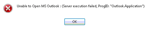 esecuzione del server non riuscita errore di Outlook