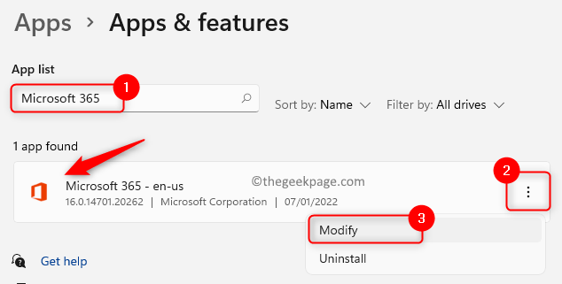 Funkcie aplikácií Office Modify Min