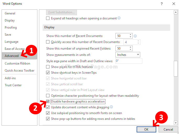 Як вимкнути апаратне графічне прискорення для версії MS Office 2019/2016/2013