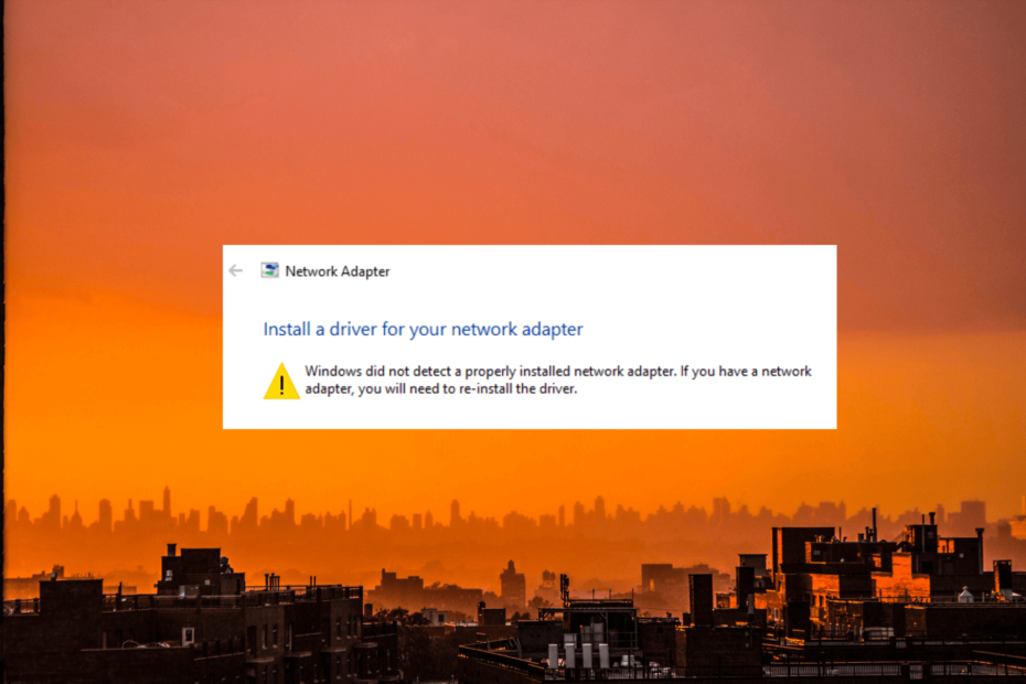 Windows hat keinen ordnungsgemäß installierten Netzwerkadapter erkannt