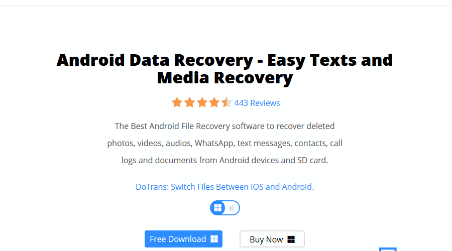 FonePaw Android Data Recovery tarkvara Android-telefonide parandamiseks