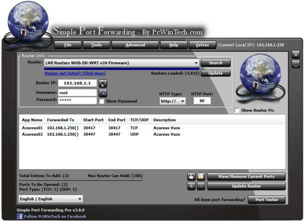 software de encaminhamento de porta