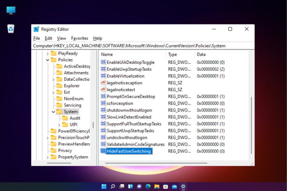 Ātra lietotāja ieslēgšana operētājsistēmā Windows 11: kā iespējot vai atspējot