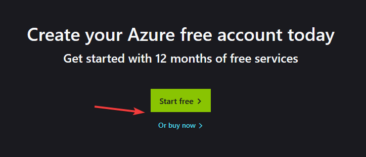 aloita ilmainen osta nyt Microsoft Azure