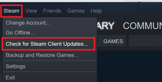 Steam - Skontrolujte dostupnosť aktualizácií