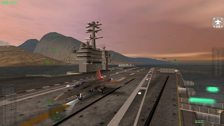 Windows 8, 10 앱 확인: 비행 시뮬레이터 게임 'F18 Carrier Landing'