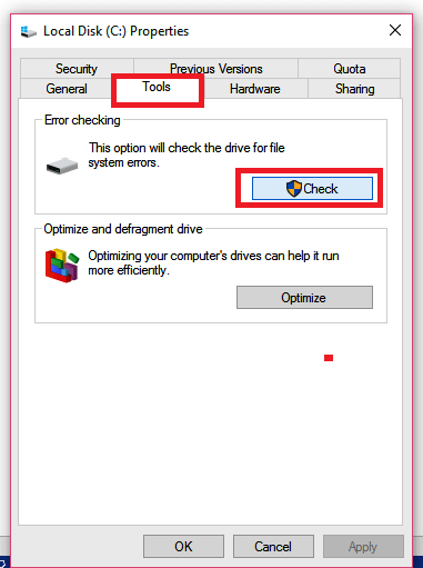 skenování a opravy systému Windows 10