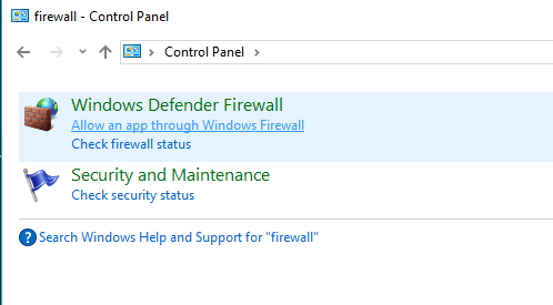 Windows Defender ugunsmūris Kļūda savienojot serveri