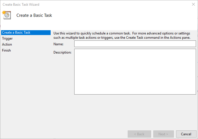 Ülesande viisardi Windows Defender peab arvutit skannima