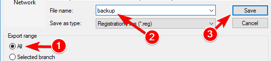 Backup-Registrierung