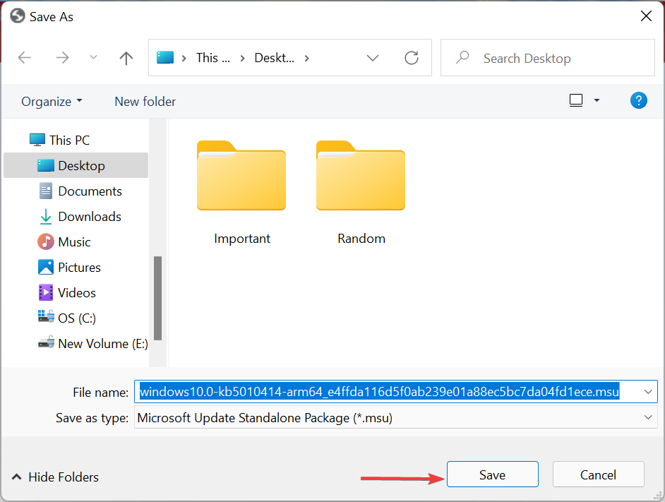 Wählen Sie einen Speicherort, um den Windows 11-Aktualisierungsfehler 0x8024a205 zu beheben