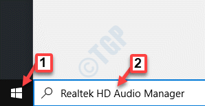 Starten Sie die Windows-Suche Realtek HD Audio Manager