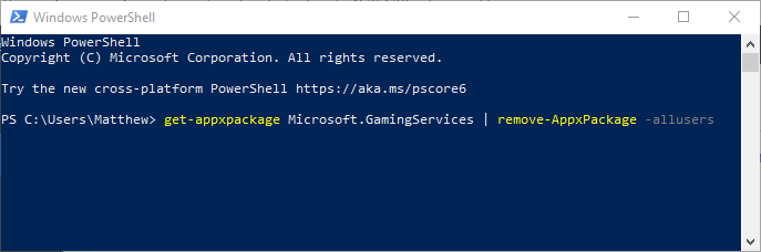 Pašalinkite programos komandą „Microsoft Store“ klaida 0x80073d12
