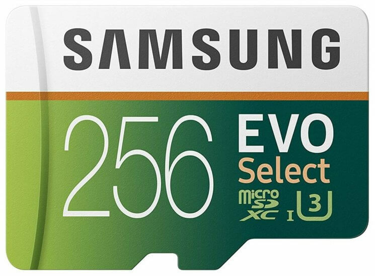 найкраща картка пам'яті gopro hero 8 Samsung EVO Select 256GB