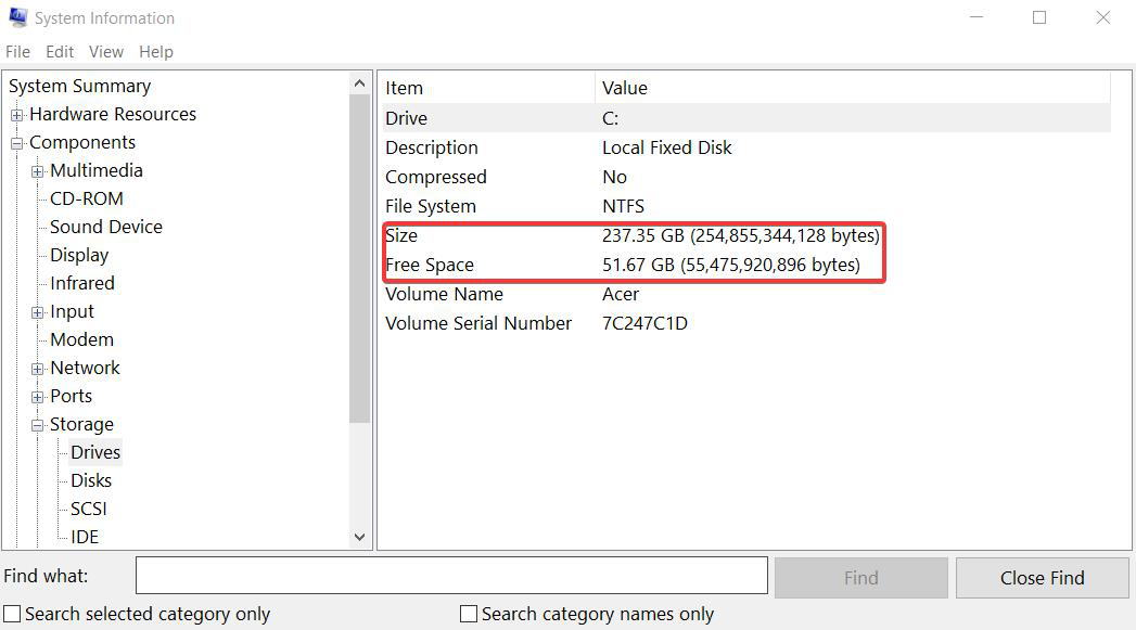 Diska krātuves informācija par Windows 11 prasībām salīdzinājumā ar Windows 10