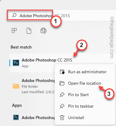 Atidaryti failo vietą Adobe Min