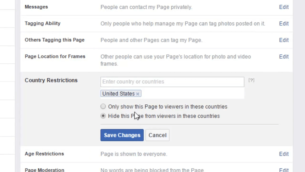 Ограничения по странам facebook этот контент сейчас недоступен