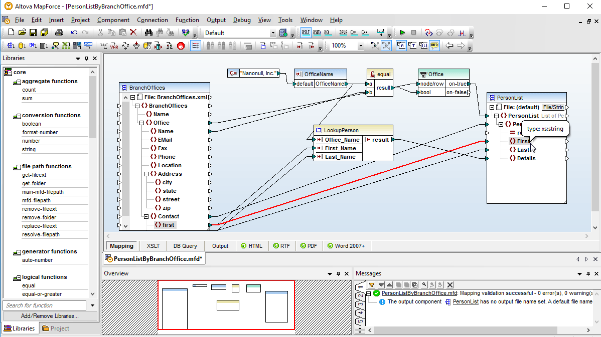 altova mapforce excel - json -muunnin