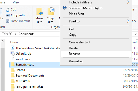 저장할 때 폴더 컨텍스트 메뉴 엑셀 파일에 액세스 할 수 없습니다.