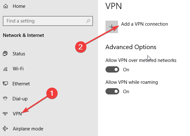 VPN und VPN hinzufügen