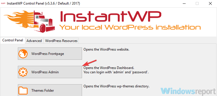 wordpress admin wordpress lokalt