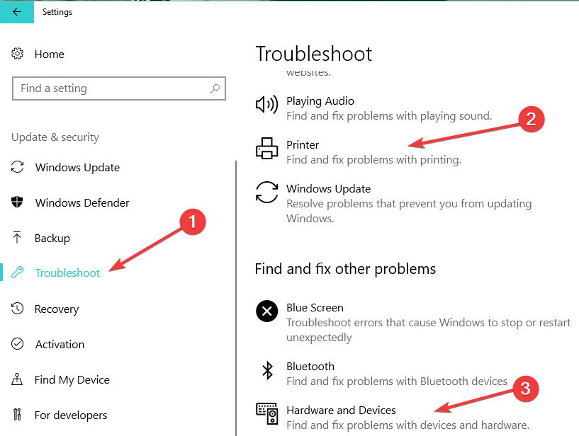 fix printer scanner windows 10. april opdatering