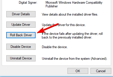 Отпечаток пальца Windows 10 и PIN-код не работают драйвер отката