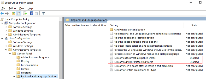 Cómo deshabilitar la autocorrección / revisión ortográfica en la aplicación de correo de Windows 10