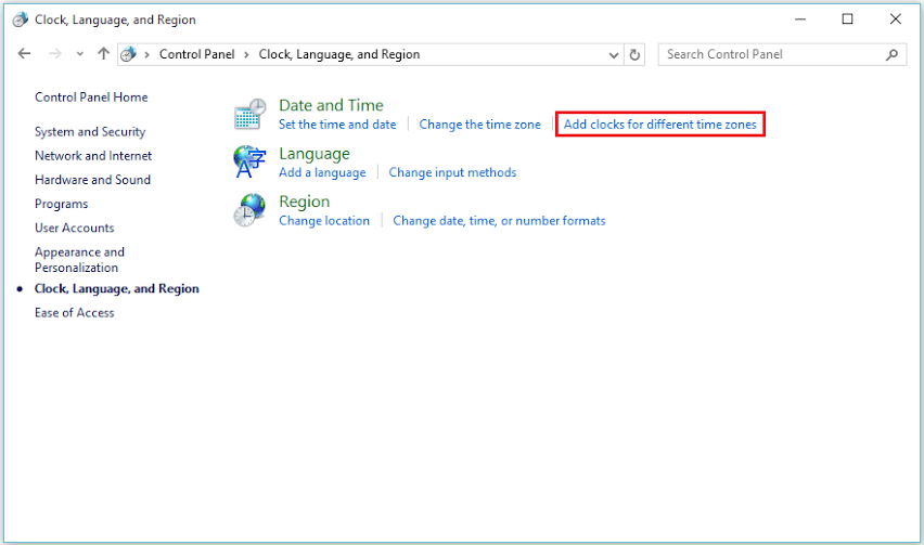 Windows 10에서 다른 시간대에 대해 여러 시계 활성화