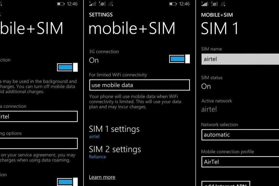 Windows 10 Mobile 용 듀얼 SIM 설정 앱 출시