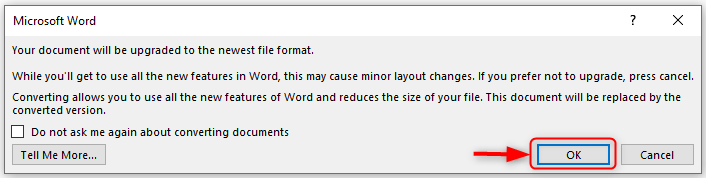 Microsoft Word'de Uyumluluk Modu nasıl devre dışı bırakılır