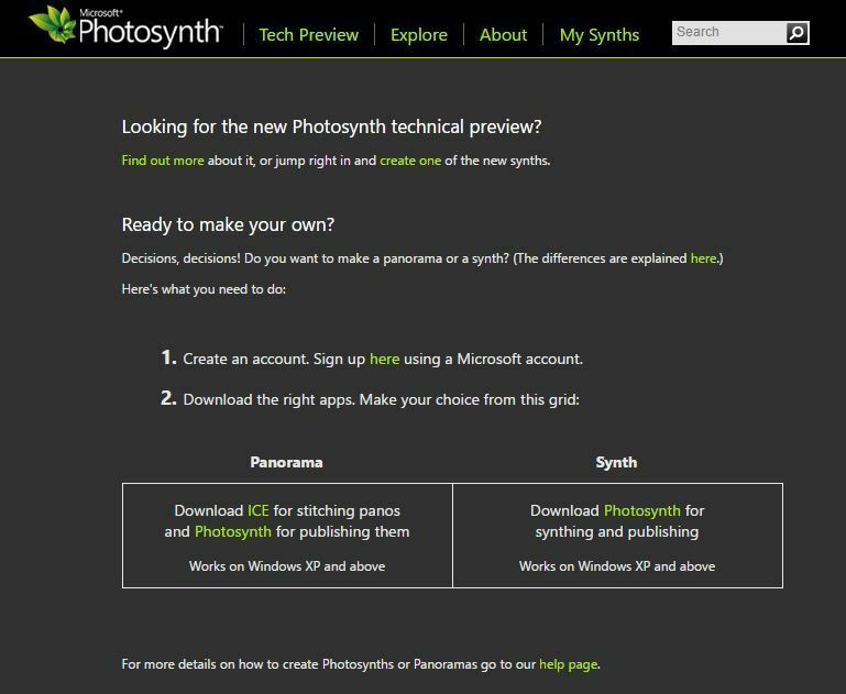 Cara mengunduh dan menginstal Photosynth di Windows 10