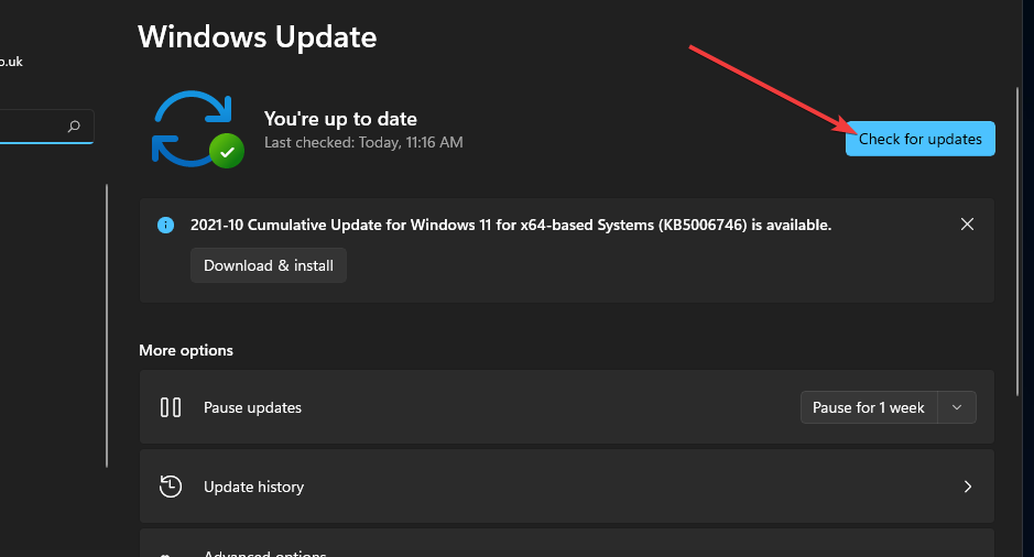 Se etter oppdateringer-knapp ingen utdataenheter funnet windows 11